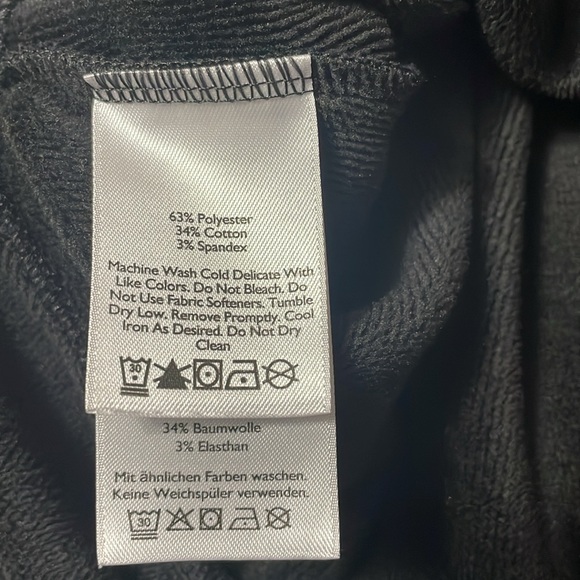 Eddie Bauer Turtleneck Mock Sweatshirt Fleece Lined Pouch Pocket Tulip Hem Black - Picture 12 of 14